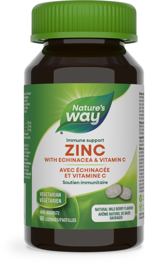 Zinc avec Echinacea & Vitamine C / 60 pastilles
