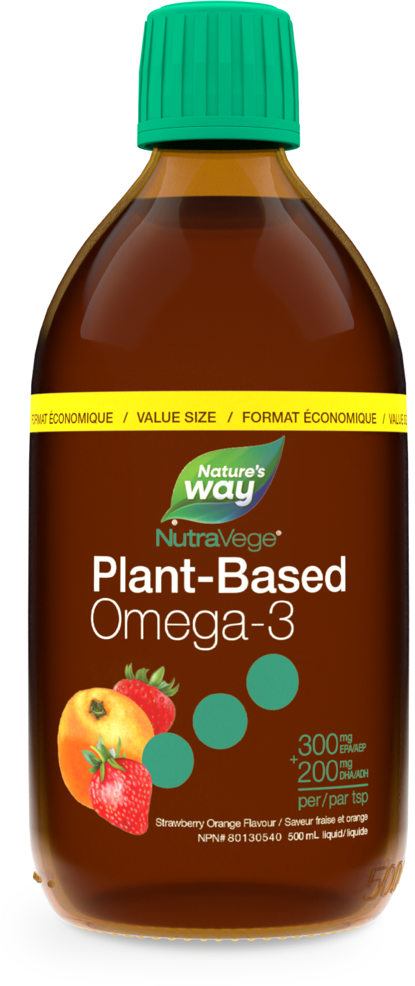NutraVege™ Omega-3, à base de plantes, fraise orange / 16,9 fl oz (500 ml)