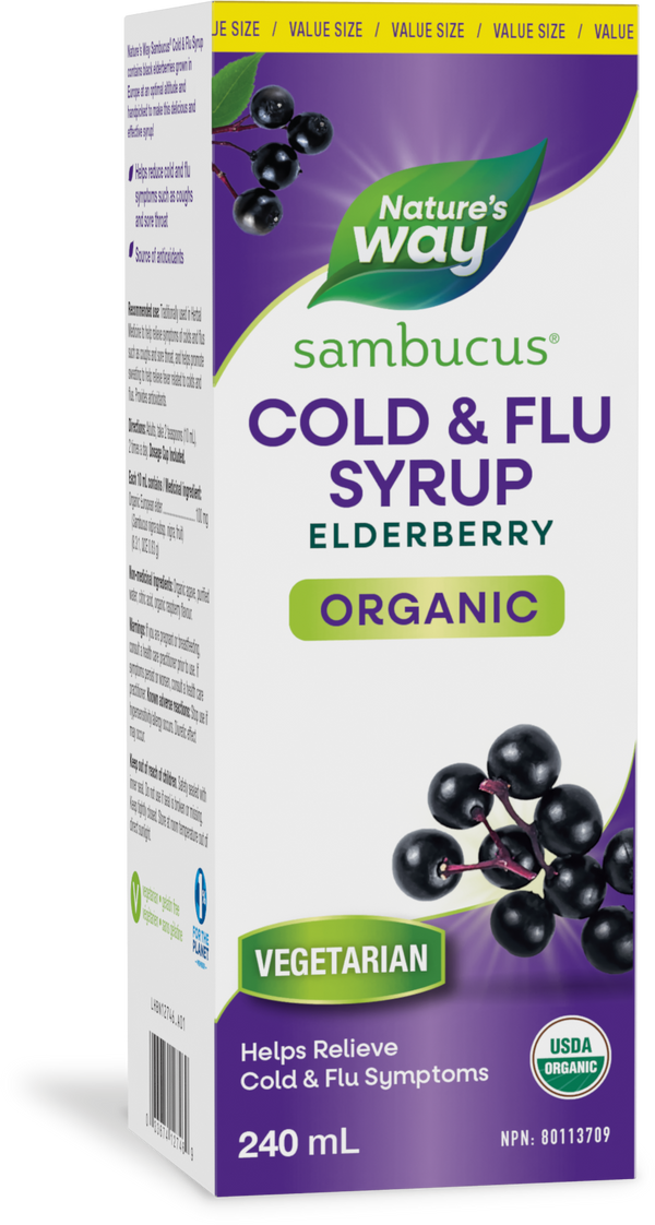 Organic Sambucus Cold and Flu Care, Syrup / 8 fl oz (240 ml)