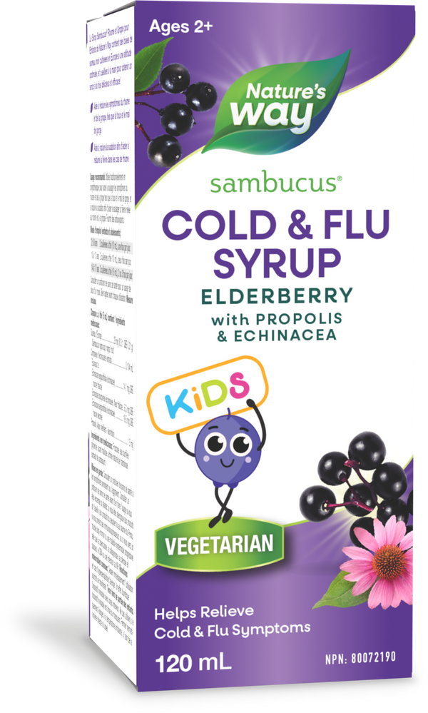 Enfants Sambucus Cold and Flu Care, Sirop / 4 fl oz (120 ml)