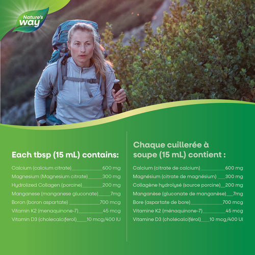 Citrate de calcium et de magnésium 2: 1 avec vitamine K2 et collagène, myrtille / 16,9 fl oz (500 ml)