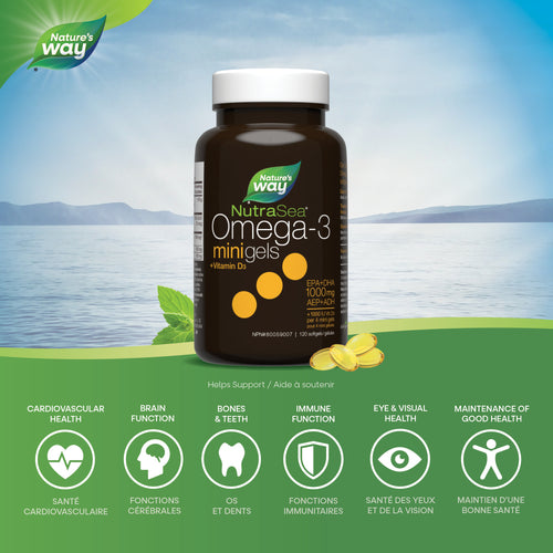 NutraSea+D™ Oméga-3 Mini Gels, Menthe Fraîche / 120 gélules