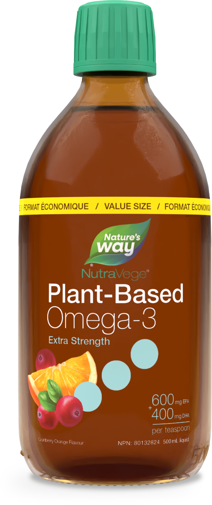 NutraVege™ Omega-3, Plant Based, Extra Strength, Cranberry Orange