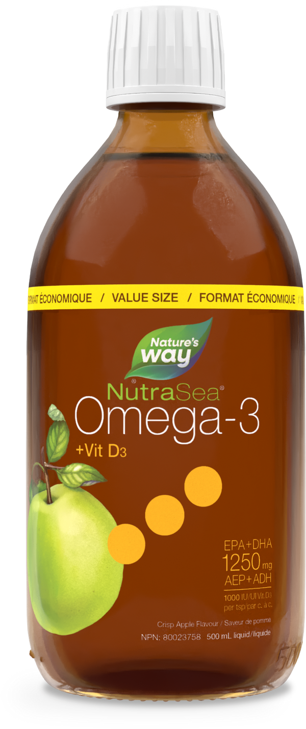 NutraSea+D™ Omega-3, pomme croquante / 16,9 fl oz (500 ml)