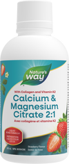 Calcium & Magnesium Citrate 2:1 with Collagen & Vitamin K2, Strawberry / 16.9 fl oz (500 ml)