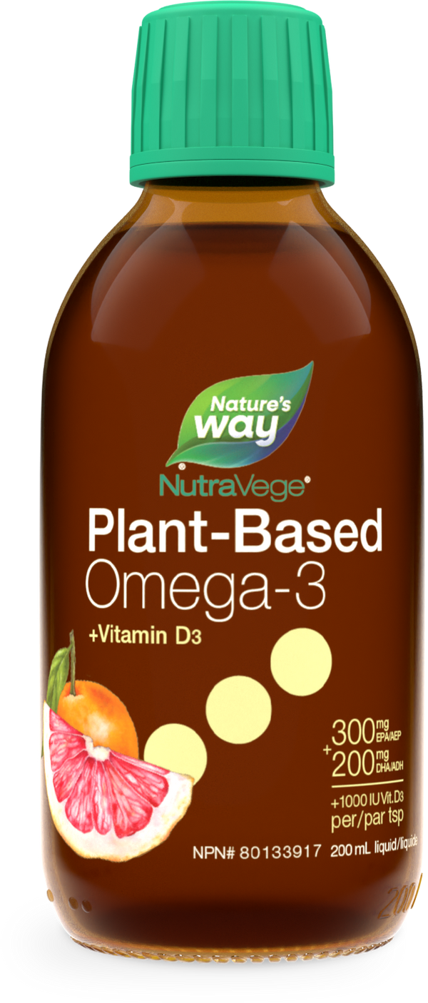 NutraVege™ Omega-3 +D, À base de plantes, Pamplemousse Mandarine / 6.8 fl oz (200 ml)