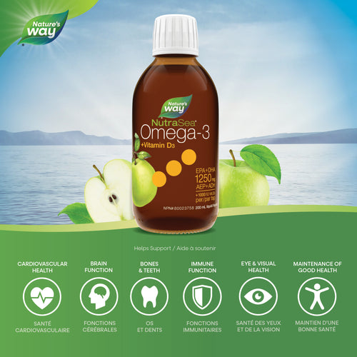 NutraSea+DMC Oméga-3, Pomme croquante / 200 mL (6,8 oz liq.)