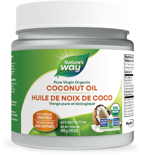 Huile de Coco Biologique Pure Vierge / 16 oz (454 g)