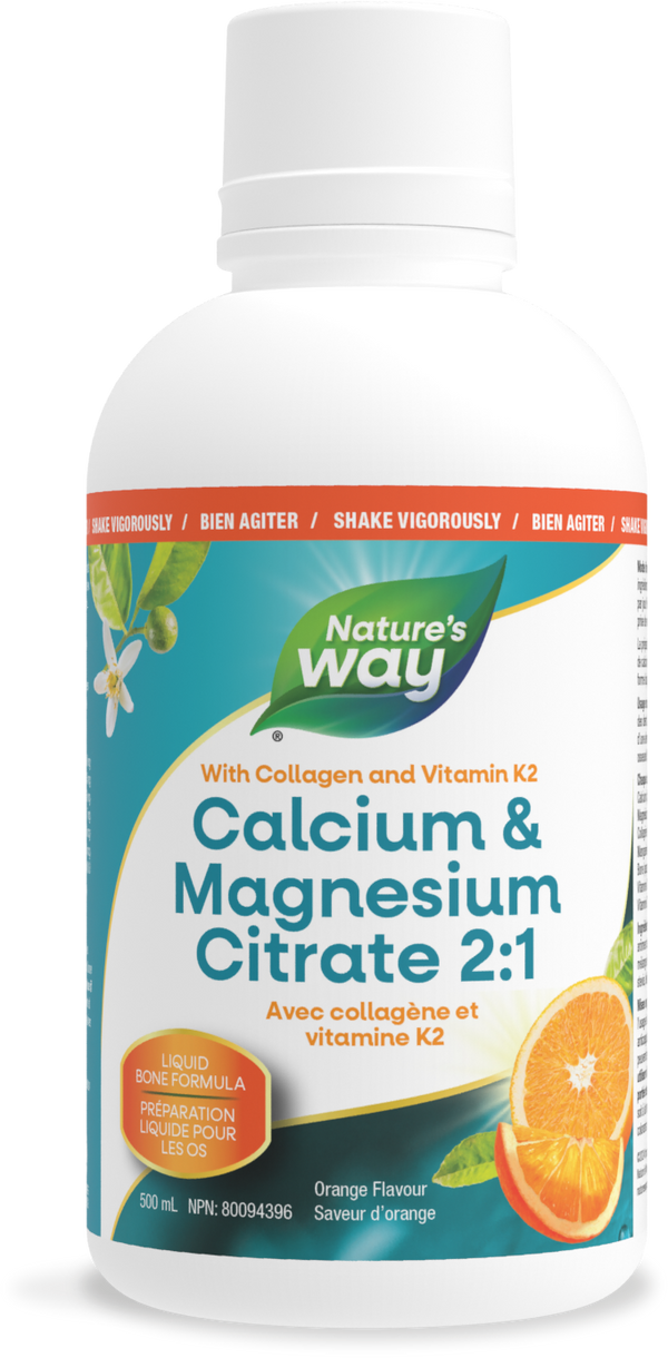 Calcium & Magnesium Citrate 2:1 with Vitamin K2 & Collagen, Orange / 16.9 fl oz (500 ml)