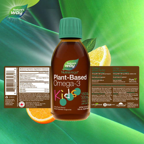 NutraVege Kids Omega-3, à base de plantes, punch aux agrumes / 5 oz (150 ml)