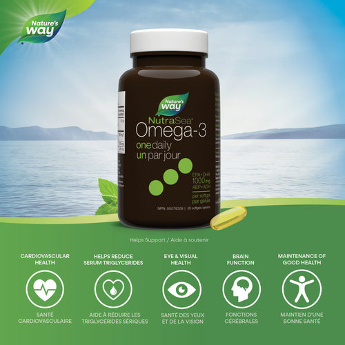 <{%MAIN2_11225%}>Nature's Way® | NutraSea® Omega-3 One Daily Liquid Gels, Fresh Mint