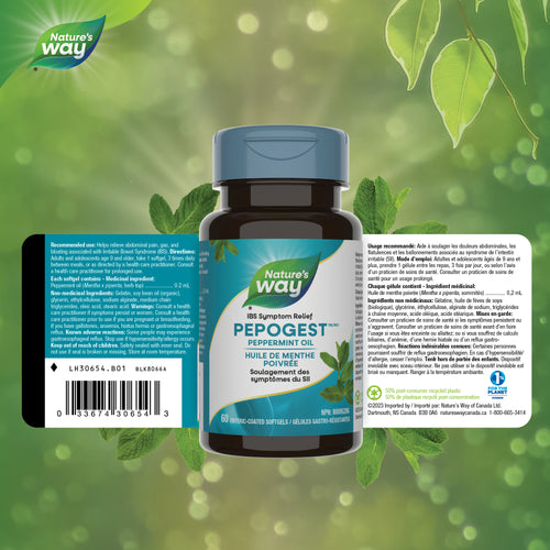 <{%FACT1_30654%}>Nature's Way® | Pepogest, Peppermint Essential Oil - supplement facts