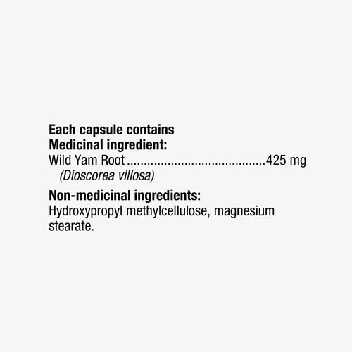 <{%FACT1_30107%}>Nature's Way® | Wild Yam Root - supplement facts