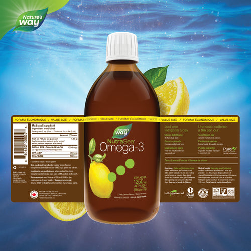 <{%FACT1_11082%}>Nature's Way® | NutraSea Omega-3, Lemon - supplement facts