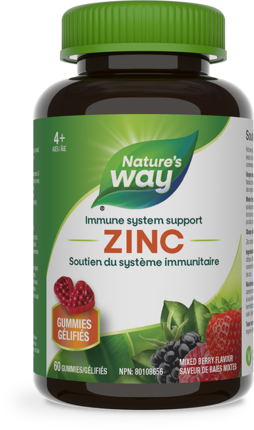 <{%PRIMARY_13853%}>Nature's Way® | Zinc Gummies, Immune System Support, 60 gummies, Mixed Berry
