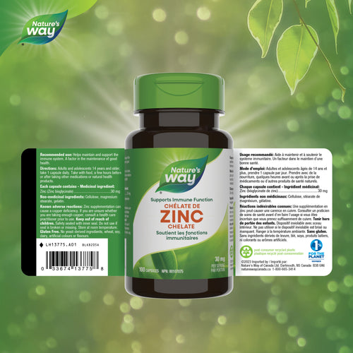 <{%FACT1_13775%}>Nature's Way® | Zinc Chelate - supplement facts