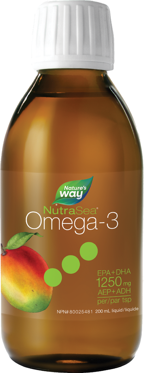 <{%PRIMARY_11101%}>Nature's Way® | NutraSea Omega-3, Mango, 6.8 fl oz (200 ml), Tropical Mango