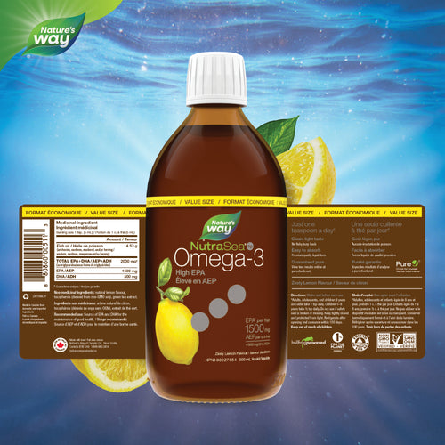 <{%FACT1_11088%}>Nature's Way® | NutraSea HP Omega-3, Lemon - supplement facts