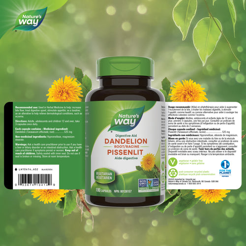 <{%FACT1_10414%}>Nature's Way® | Dandelion Root - supplement facts