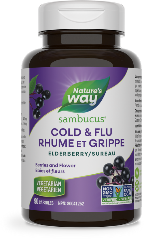 <{%PRIMARY_13647%}>Nature's Way® | Sambucus Elderberry Cold and Flu Care Capsules, 90 capsules