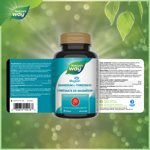 <{%FACT1_15213%}>Nature's Way® | Magtein® Magnesium L-Threonate Plus