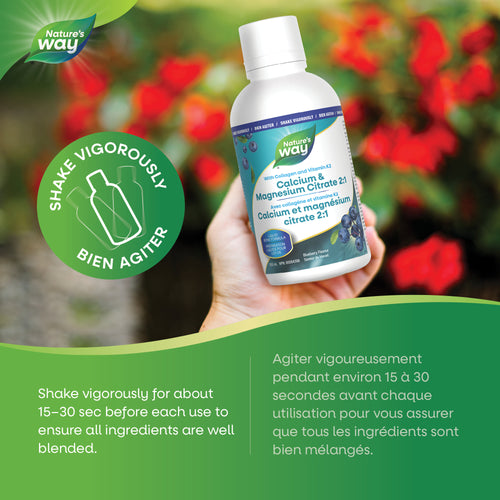 <{%MAIN3_10467%}>Nature's Way® | Calcium & Magnesium Citrate 2:1 with Vitamin K2 & Collagen, Blueberry