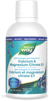 <{%PRIMARY_10467%}>Nature's Way® | Calcium & Magnesium Citrate 2:1 with Vitamin K2 & Collagen, Blueberry, 16.9 fl oz (500 ml), Blueberry