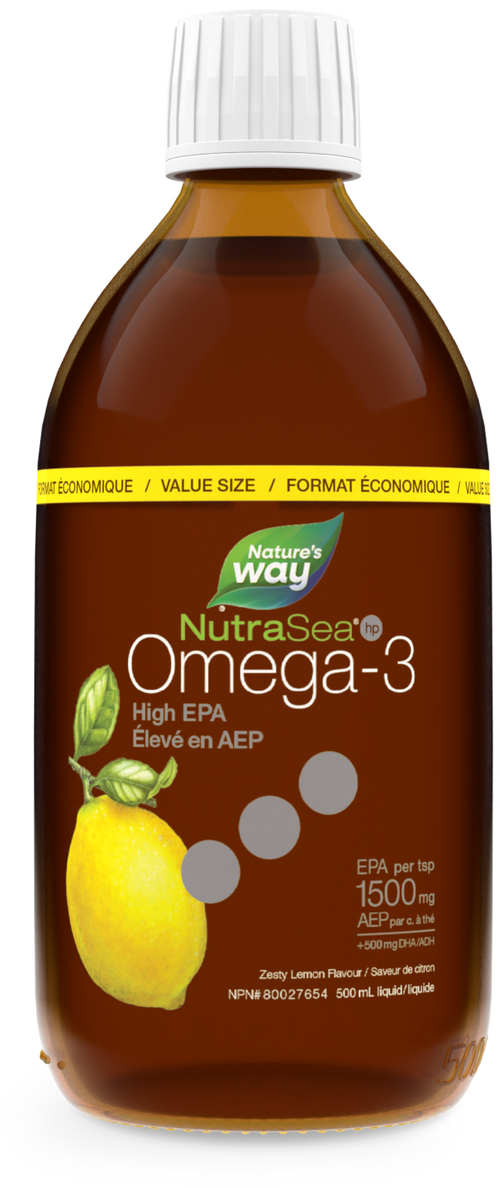 <{%PRIMARY_11088%}>Nature's Way® | NutraSea HP Omega-3, Lemon, 16.9 fl oz (500 ml), Lemon