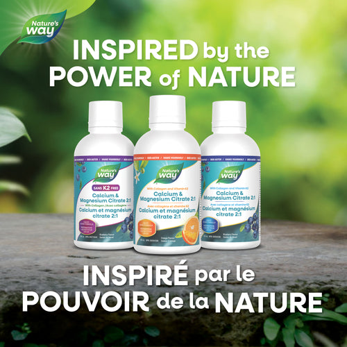 <{%MAIN5_10468%}>Nature's Way® | Calcium & Magnesium Citrate 2:1 with Vitamin K2 & Collagen, Orange