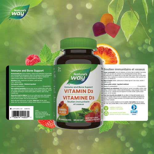 <{%FACT1_14003%}>Nature's Way® | Vitamin D, Immune and Bone Support - supplement facts