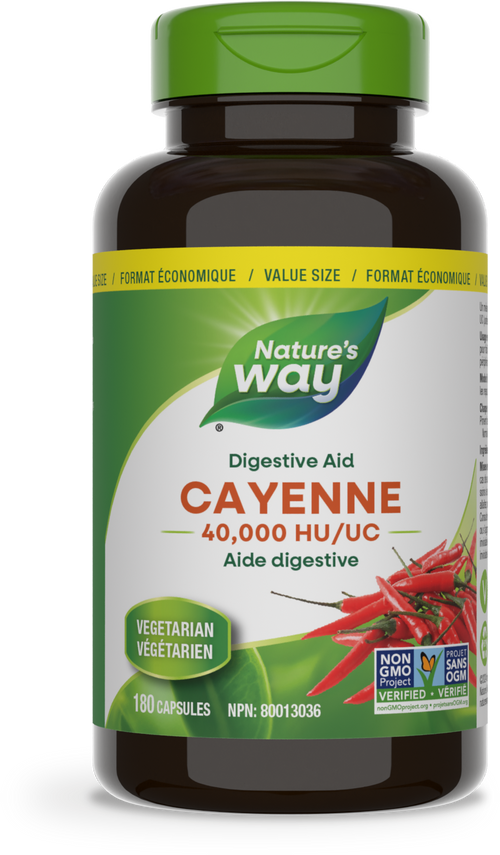 <{%PRIMARY_10408%}>Nature's Way® | Cayenne, 40,000 HU, 180 capsules