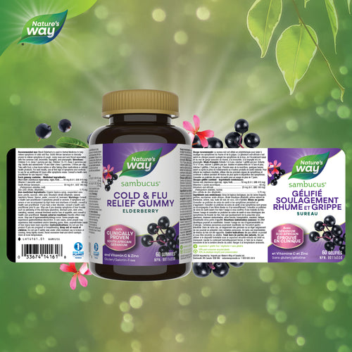 <{%FACT1_14161%}>Nature's Way® | Sambucus Relief Adult Gummy 60 ct - supplement facts