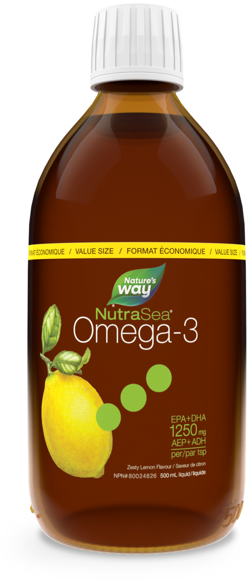 <{%PRIMARY_11082%}>Nature's Way® | NutraSea Omega-3, Lemon, 16.9 fl oz (500 ml), Lemon