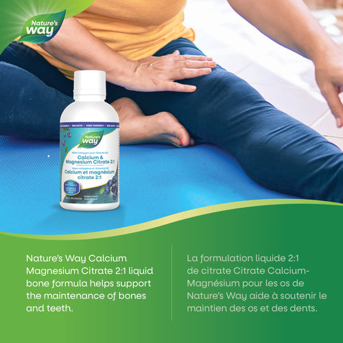 <{%MAIN1_10467%}>Nature's Way® | Calcium & Magnesium Citrate 2:1 with Vitamin K2 & Collagen, Blueberry