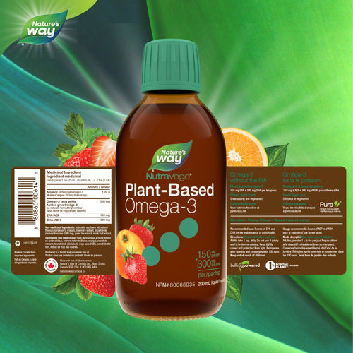 NutraVege Oméga-3 à base de plante, Fraise Orange / 200 mL (6,8 oz liq.)