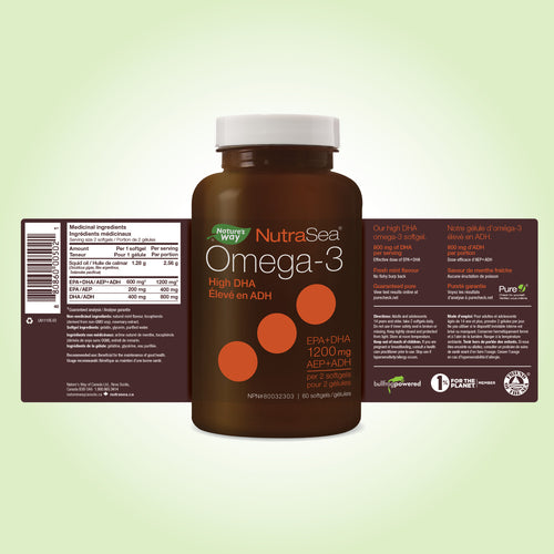 Gels liquides NutraSea® Oméga-3 DHA, menthe fraîche / 60 gélules