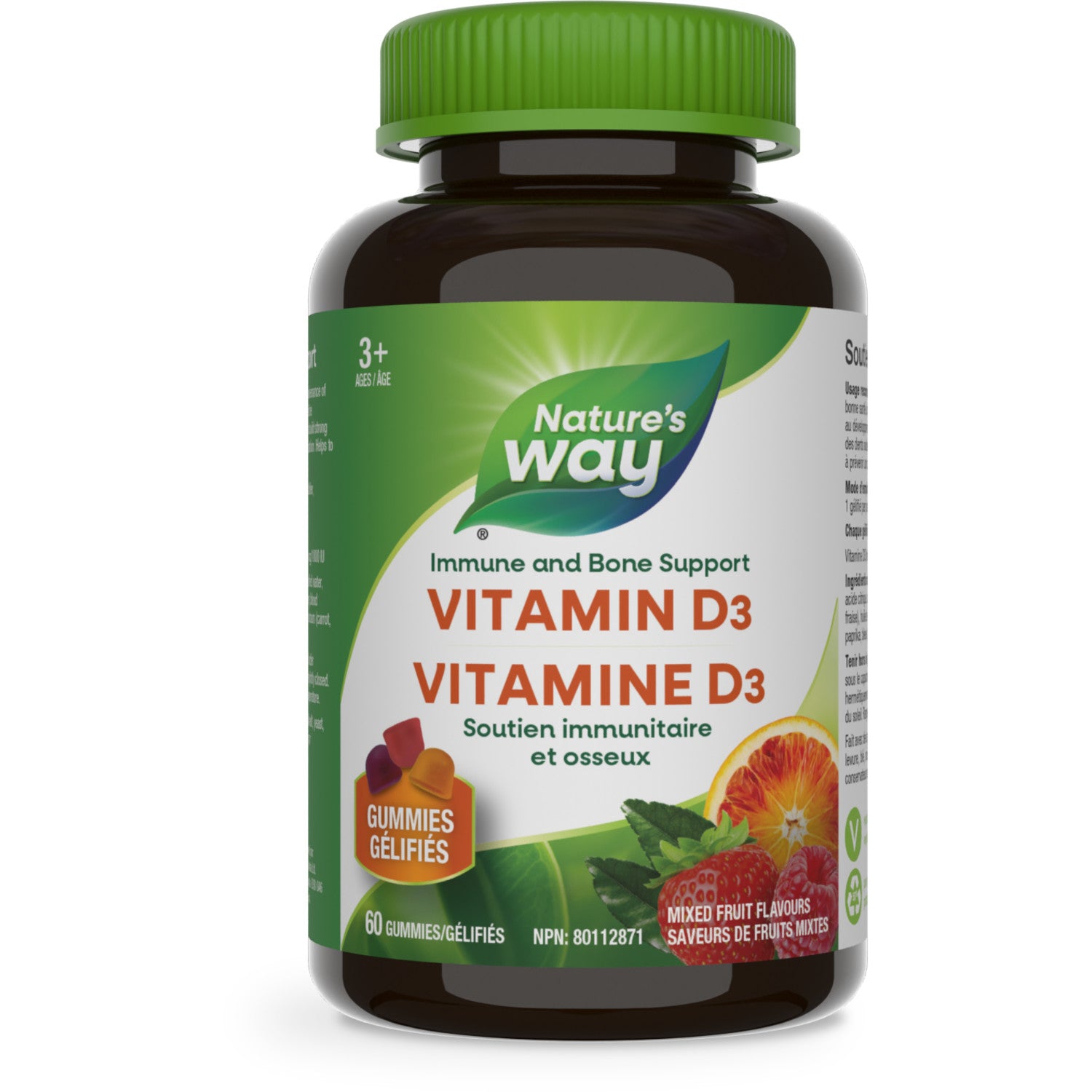 Vitamine D, Soutien immunitaire et osseux / 60 gélifiés