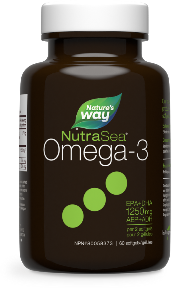 NutraSea® Oméga-3 Gélules liquides, Menthe fraîche / 60 gélules