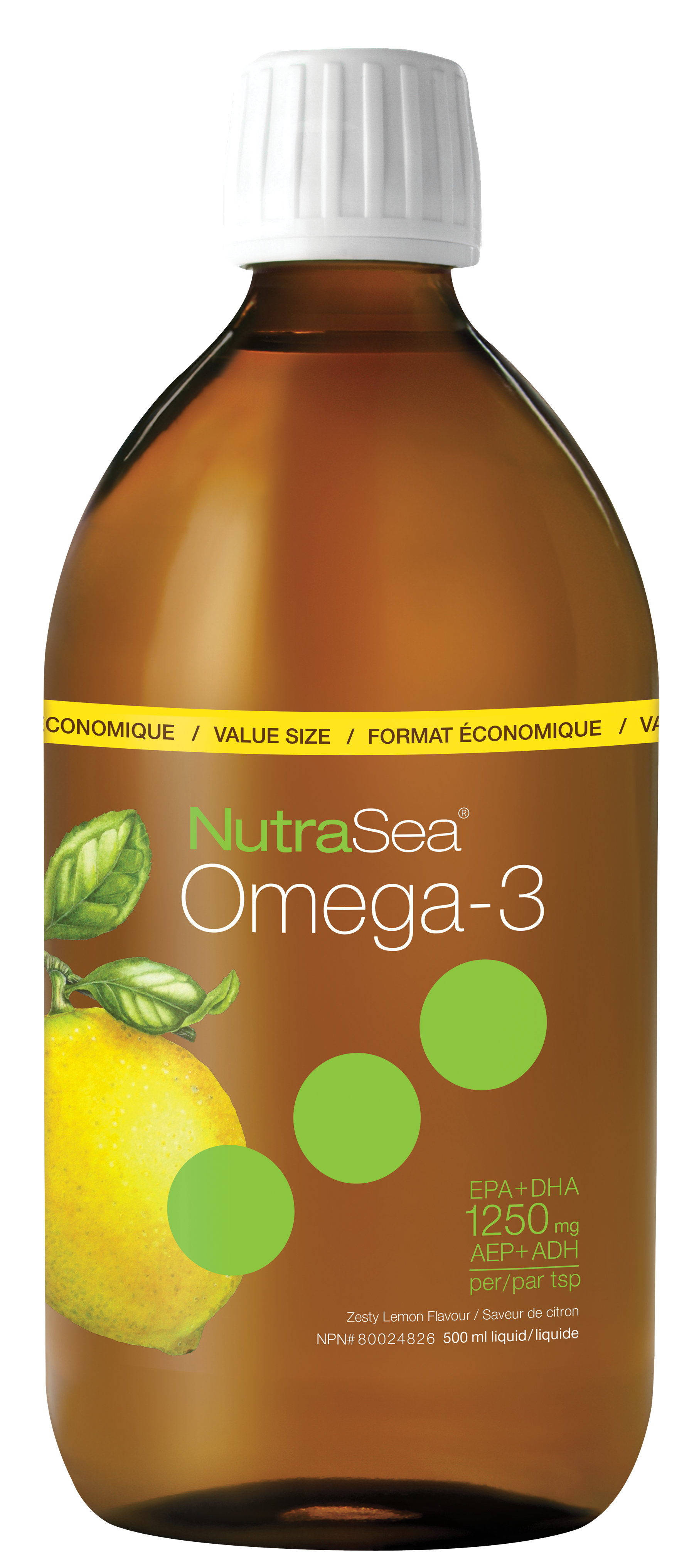 NutraSea® Omega-3, Lemon / 16.9 fl oz (500 ml)