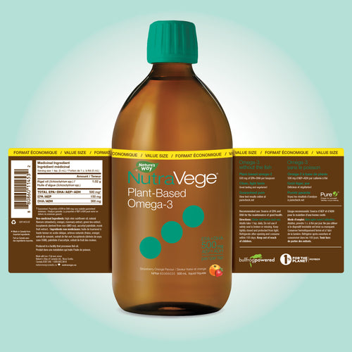 NutraVege™ Omega-3, Plant Based, Strawberry Orange / 16.9 fl oz (500 ml)