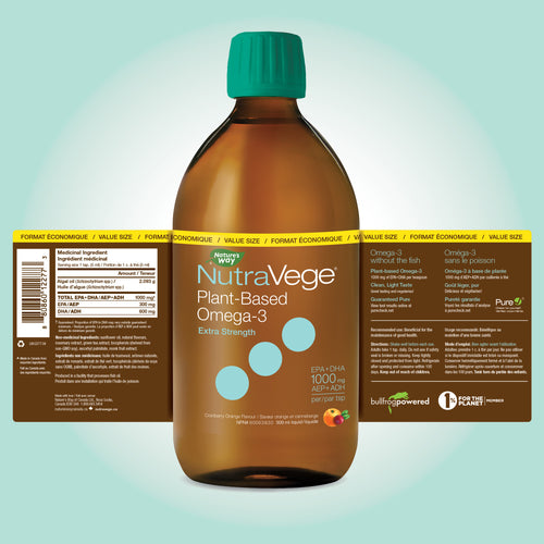 NutraVege™ Omega-3, à base de plantes, extra fort, canneberge orange / 16,9 fl oz (500 ml)