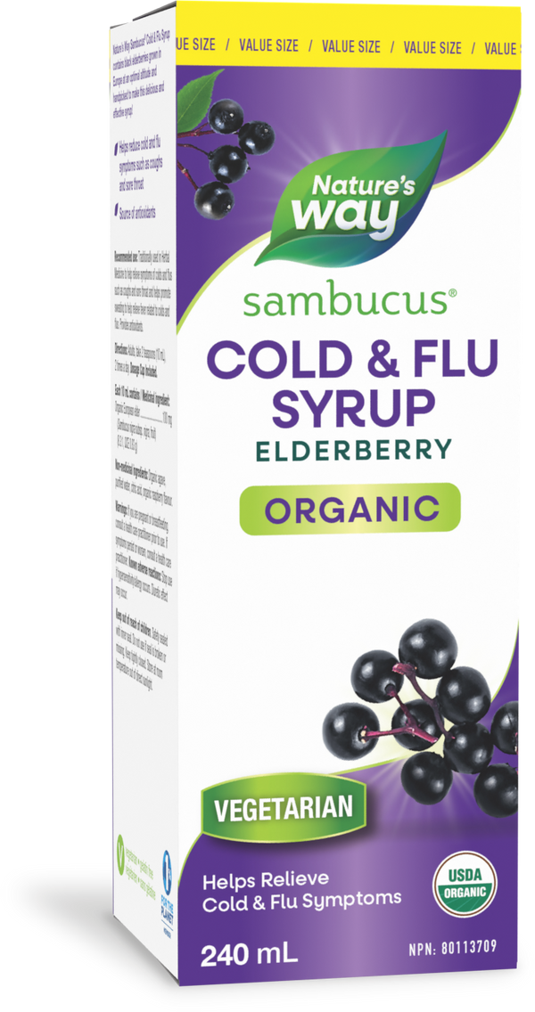 Organic Sambucus Cold and Flu Care, Syrup / 8 fl oz (240 ml)