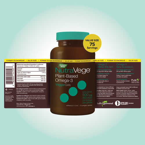 NutraVege Oméga-3 Végétal 75 Gélules Liquides / 75 Gélules