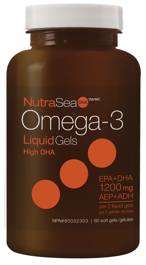 NutraSea® Omega-3 DHA Liquid Gels, Fresh Mint / 60 softgels