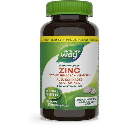 Zinc avec Echinacea &amp; Vitamine C / 120 pastilles