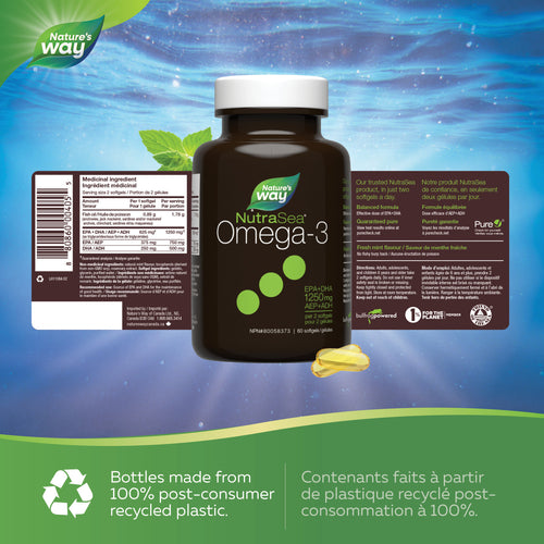 NutraSea® Omega-3 Liquid Gels, Fresh Mint / 60 softgels