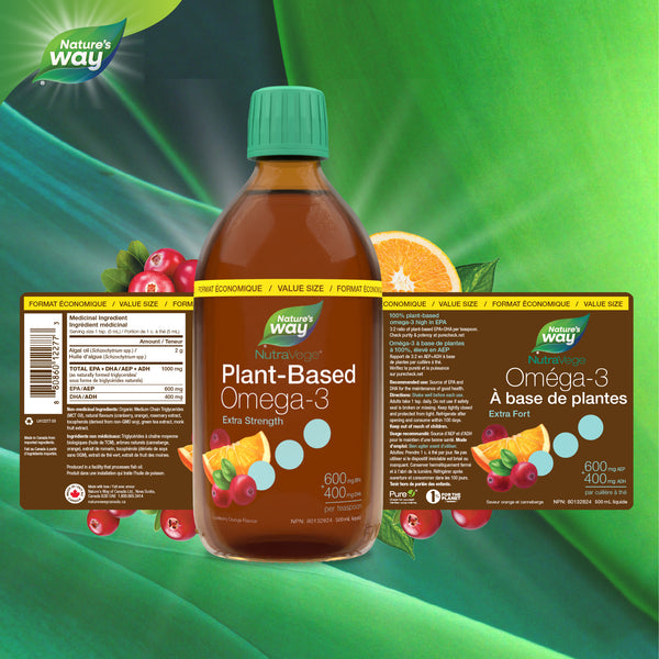 NutraVege™ Omega-3, Plant Based, Extra Strength, Cranberry Orange / 16.9 fl oz (500 ml)