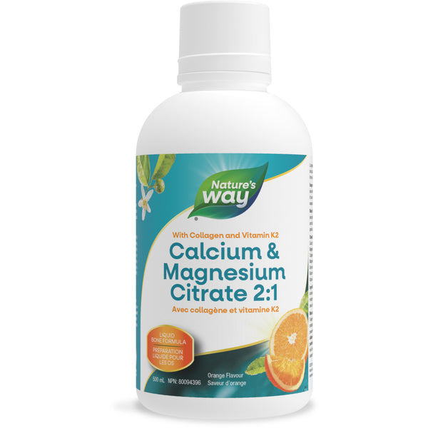 Calcium & Magnesium Citrate 2:1 with Vitamin K2 & Collagen, Orange / 16.9 fl oz (500 ml)