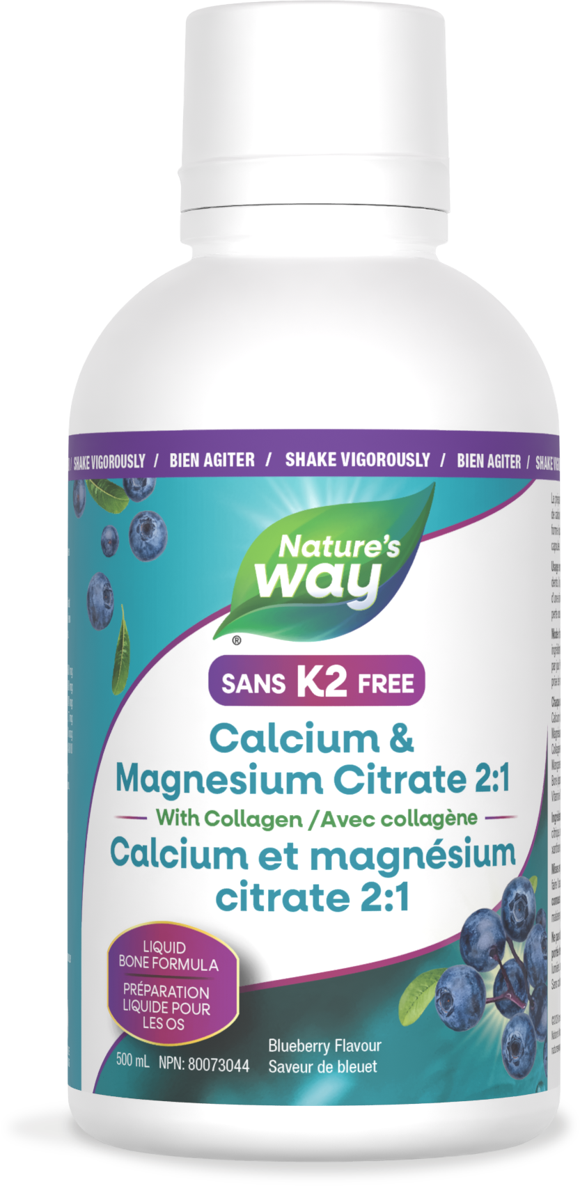 Calcium & Magnesium Citrate 2:1 with Collagen, Blueberry / 16.9 fl oz (500 ml)