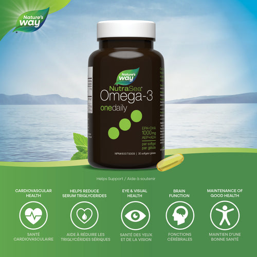 NutraSea® Omega-3 One Daily Liquid Gels, Fresh Mint / 30 softgels